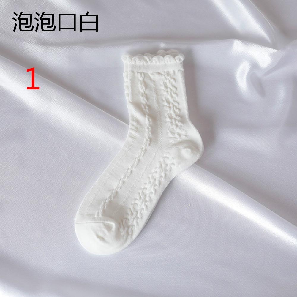 woman simple Cute Summer Thin Trendy Black White Socks Breathable Comfortable Cotton Tube Stockings
