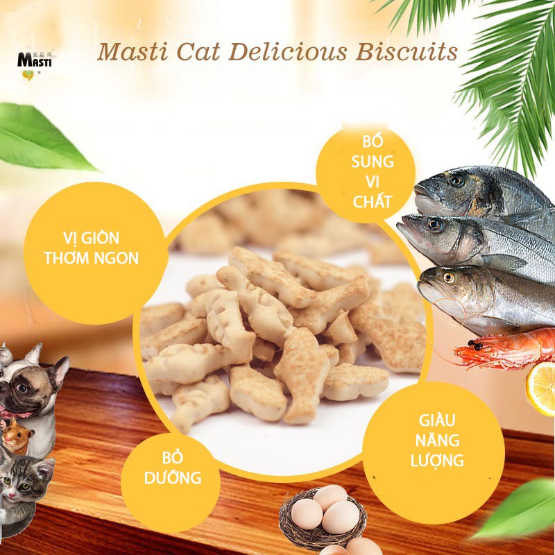 Bánh thưởng cho chó mèo Masti Love hương vị cá ngừ ăn là mê-100g