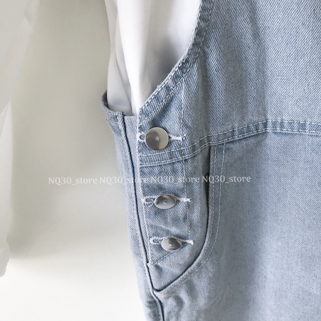 Quần Yếm Jeans NQ30 Form Rộng Phối Nút Nam Nữ Ullzang | WebRaoVat - webraovat.net.vn