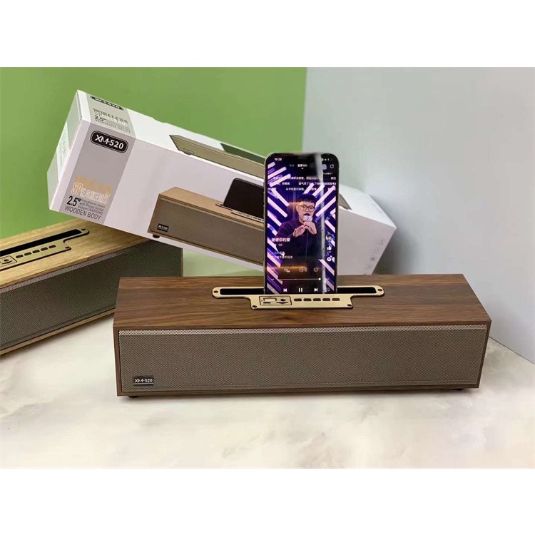 Loa bluetooth XM 520 Siêu Bass Loa Bluetooth Để Bàn Vỏ Gỗ 20W Thiết Kế Sang Trọng Âm Thanh Trầm Ấm Bảo Hành 12 Tháng