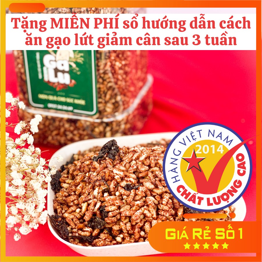 Gạo Lứt Sấy Rong Biển Galu Hũ(Túi) 500gram + Tặng sổ hướng dẫn cách ăn giảm cân sau 3 tuần ( Đầy đủ giấy VSATTP )