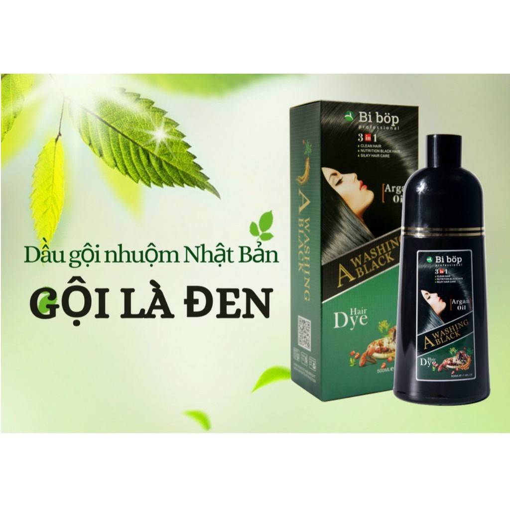 DẦU GỘI NÂU - ĐEN PHỦ BẠC TÓC BIBOP NHẬT BẢN 500ML