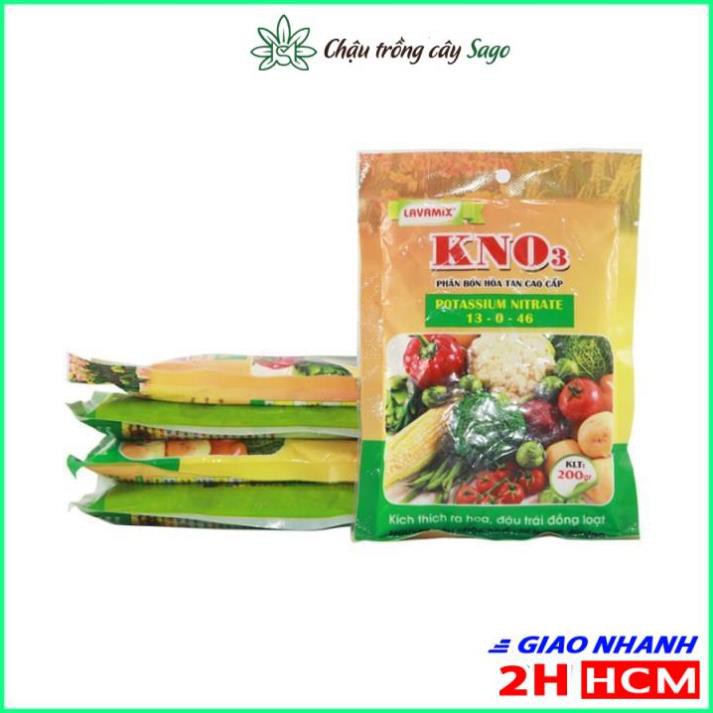 Phân Bón Lá KNO3 Kích Thích Ra Hoa, Đậu Trái, Tăng Năng Suất Cây Trồng - Gói 200gram