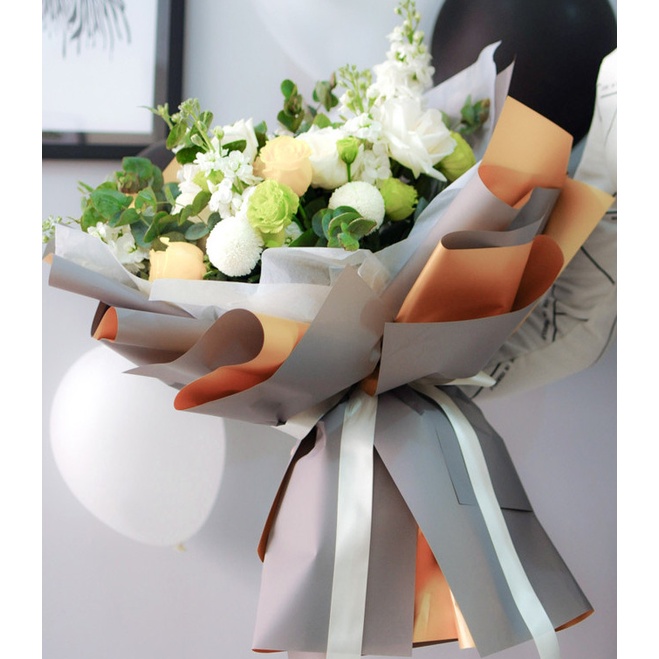 1/5 Giấy Gói Hoa 2 Màu Dày Dặn Chống Thấm Nước Phong Cách Hàn Quốc