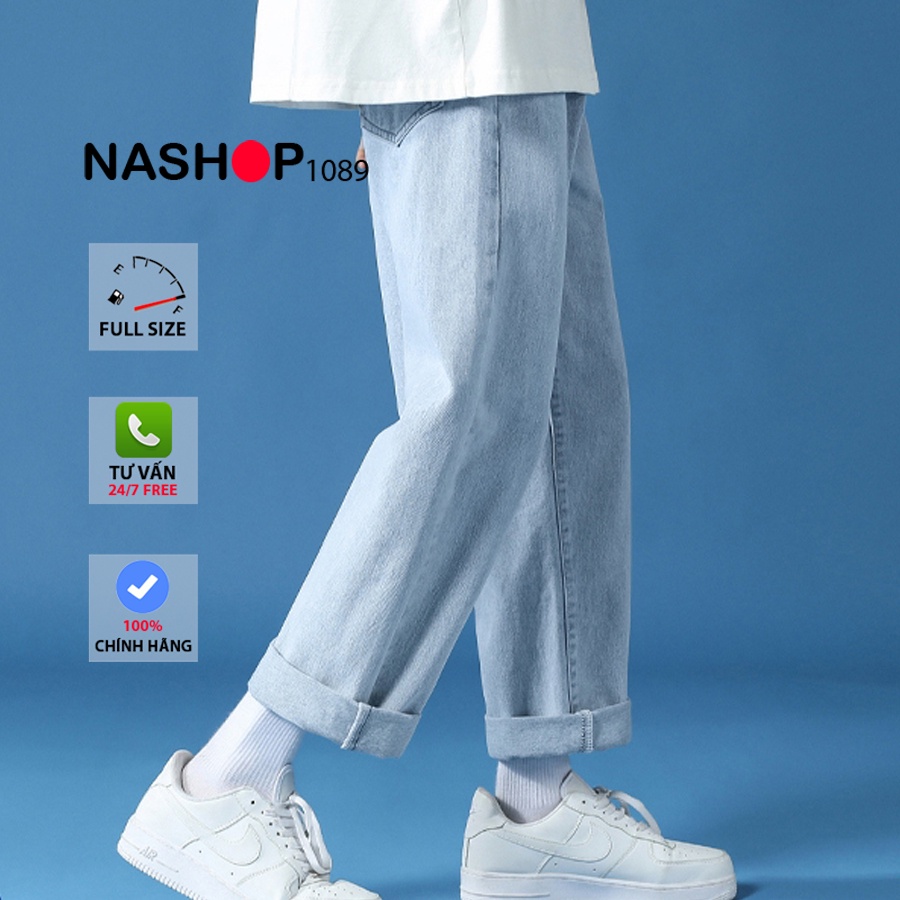 Quần jean bò baggy nam nữ ống suông rộng Unisex hàng Quảng Châu phong cách Hàn Quốc sành điệu style năm 2021 TS10 | BigBuy360 - bigbuy360.vn