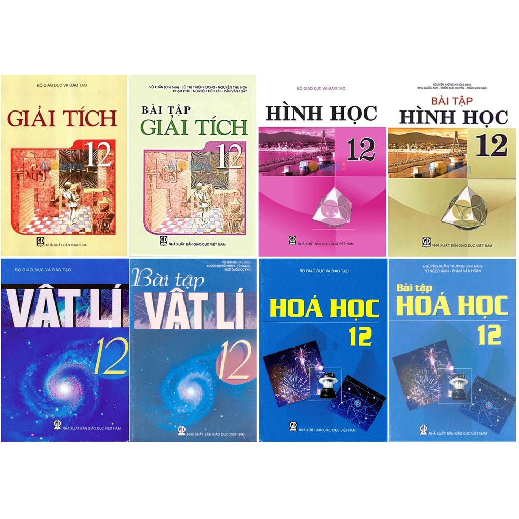 Sách giáo khoa và sách bài tập Toán Lý Hóa 12
