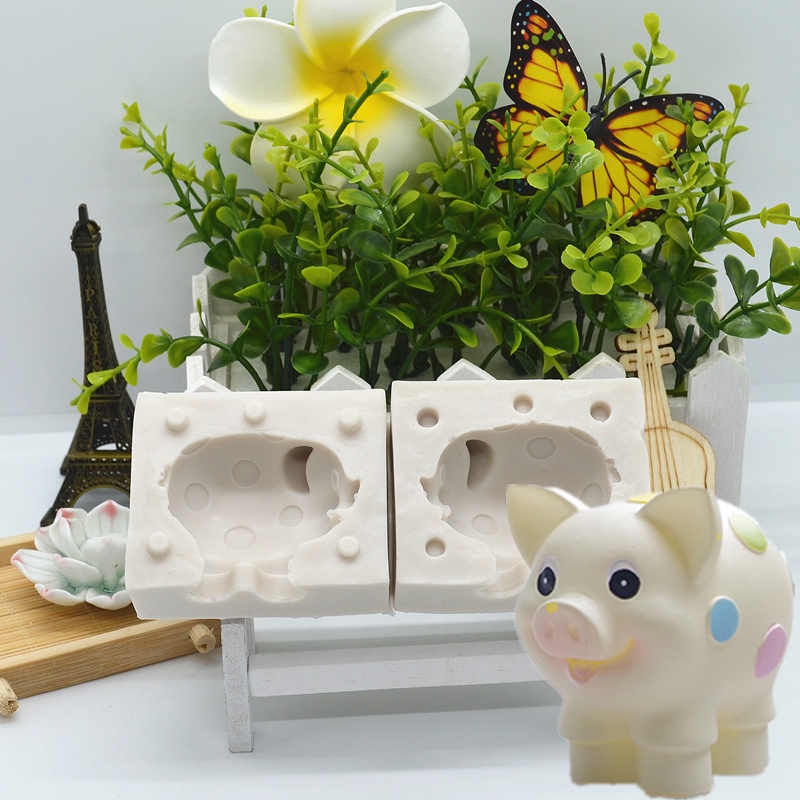Khuôn Silicone Làm Bánh Tạo Hình Chú Heo 3d Dễ Thương Tiện Dụng
