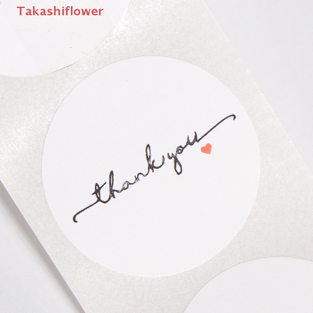 Cuộn 500 Nhãn Giấy Tròn 1 inch In Chữ thank you er Dùng Trang Trí Sổ Tay