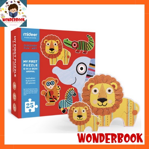 (2+) BỘ XẾP HÌNH ĐẦU ĐỜI CHO BÉ “MY FIRST PUZZLE” MIDEER 6 CHỦ ĐỀ