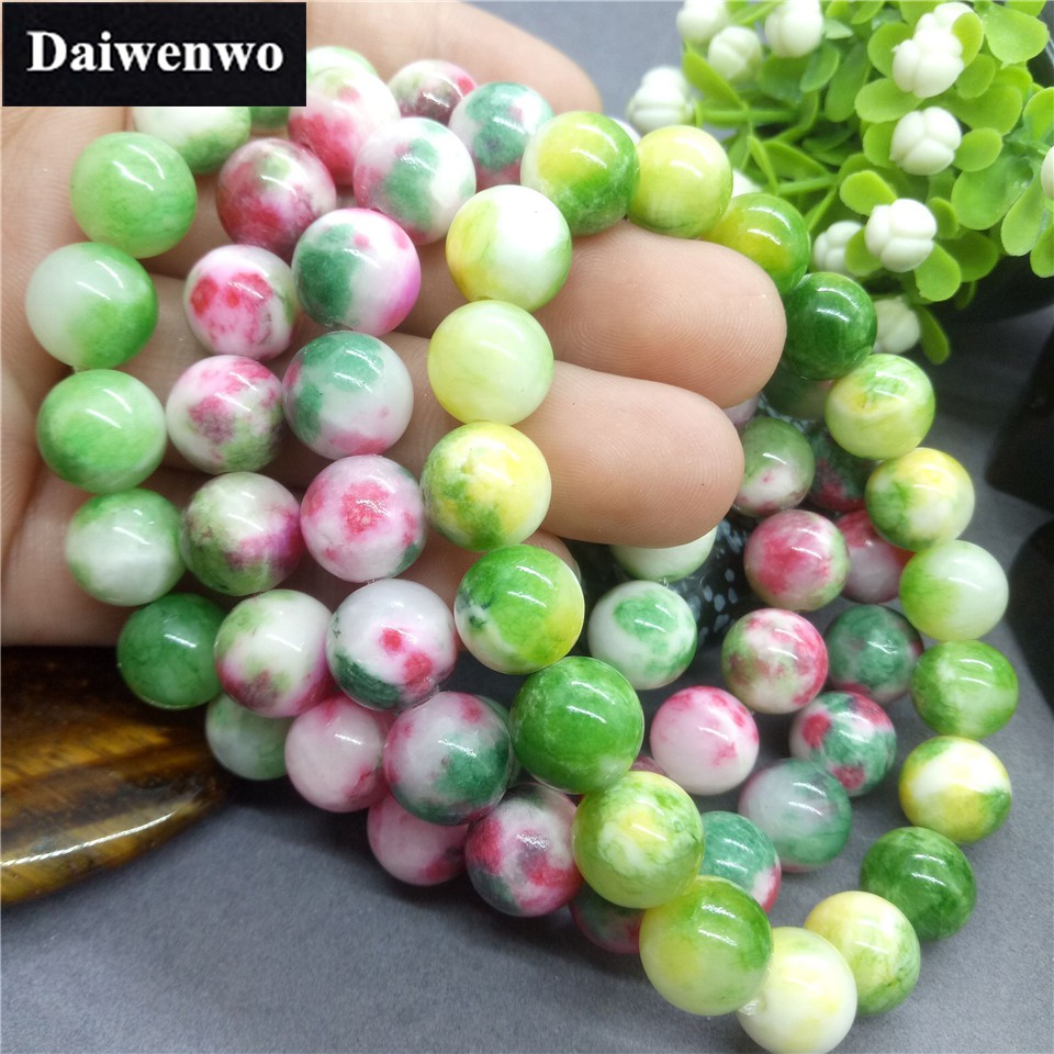 Vòng Tay Chuỗi Hạt Đá Botswana Chalcedony Jasper 4 Màu Tự Nhiên Charms