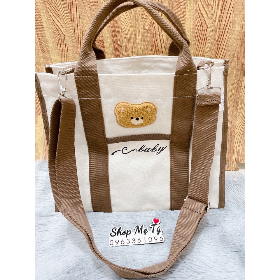 (Hàng loại 1) Túi Vải đeo Vegie bag/ Túi Xách Bỉm Sữa Enbaby Cho Mẹ Và Bé Đa Năng Nhiều Ngăn Phong Cách Hàn Quốc