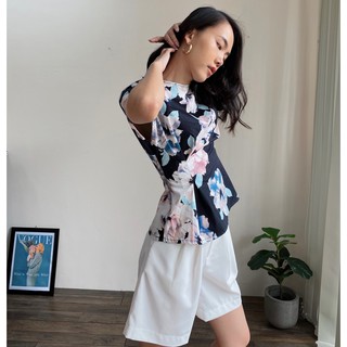 Áo rớt vai hoa EDINI - A1109