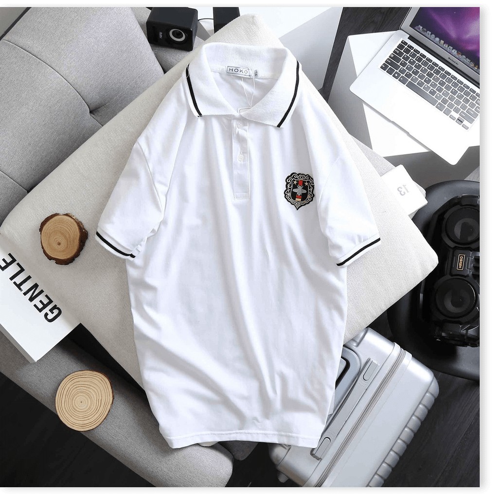 ÁO THUN NAM CỔ TRỤ ĐƯỢC THIẾT KẾ HỌA TIẾT LOGO TRÊN ÁO SIÊU NGẦU LANA FASHION