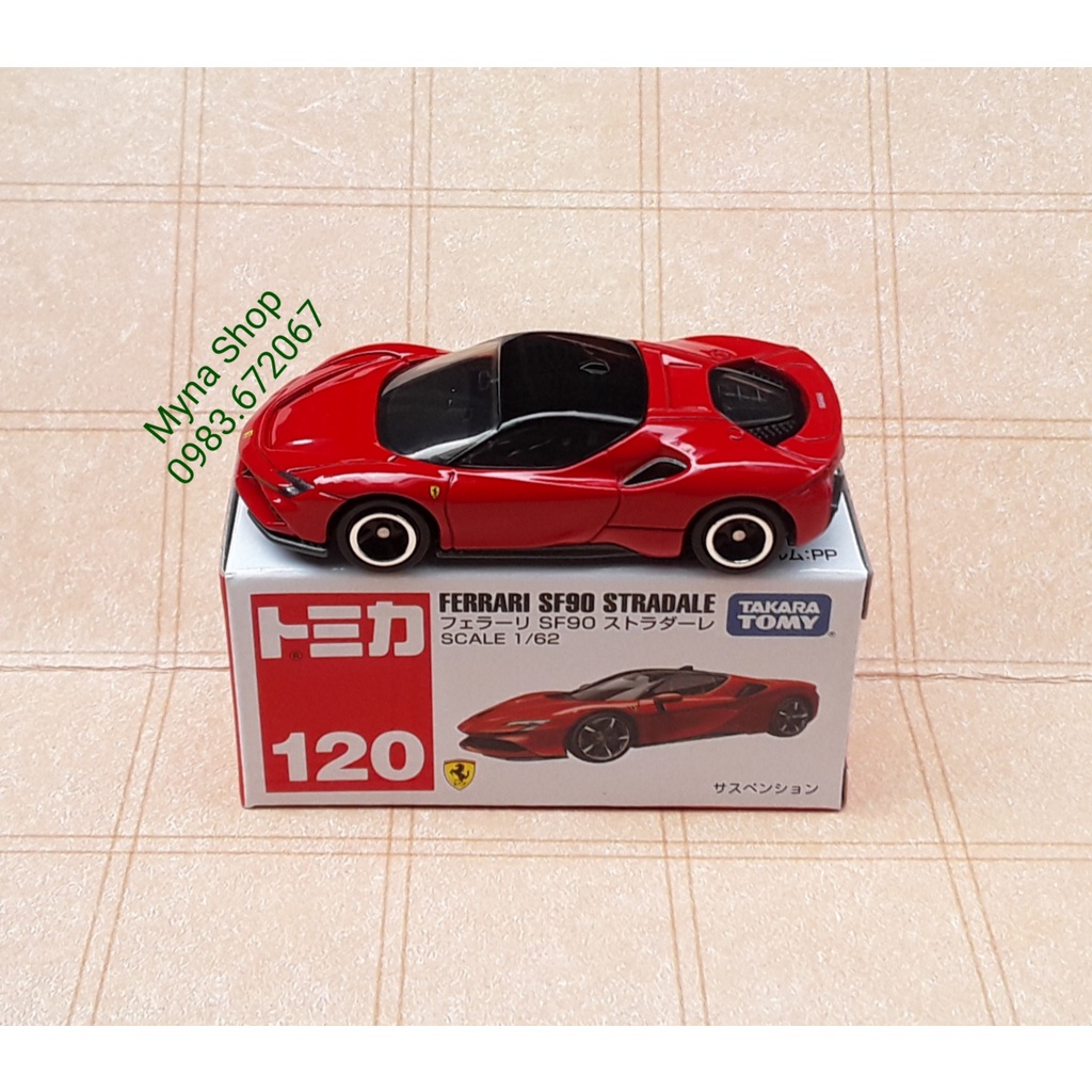 Đồ chơi mô hình tĩnh xe tomica không hộp, Ferrari, SF90 Stradale (đỏ)