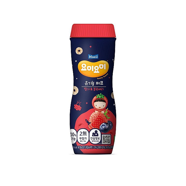 Bánh Gạo Ăn Dặm Yommy Yommy Organic Hàn Quốc Vị Trái Cây Hộp 42g Cho Bé 8m+