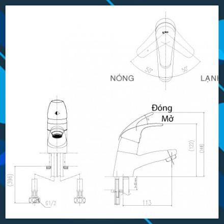 Vòi Lavabo Inax Nóng Lạnh LFV-1302S, hành chính hãng