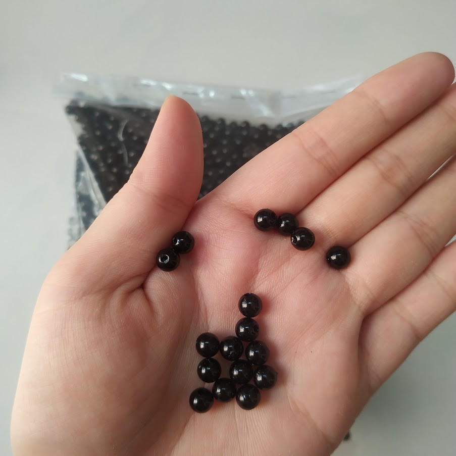 500gr hạt bẹt trắng/kem/đen size 6/8/10mm - Nguyên liệu handmade gói lớn tiết kiệm