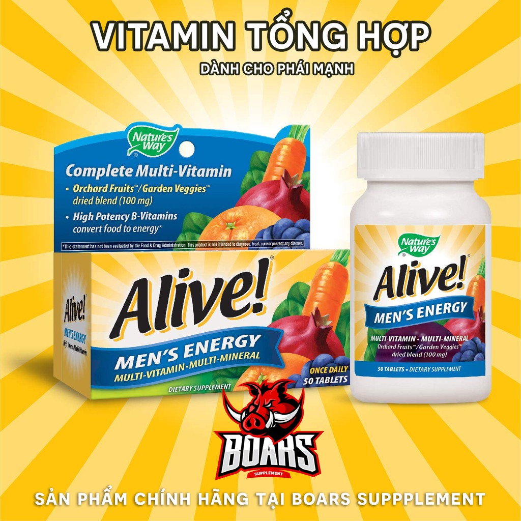 ALIVE MEN's ENERGY- BỔ SUNG VITAMIN HÀM LƯỢNG CAO CHO NAM GIỚI (50 Viên)