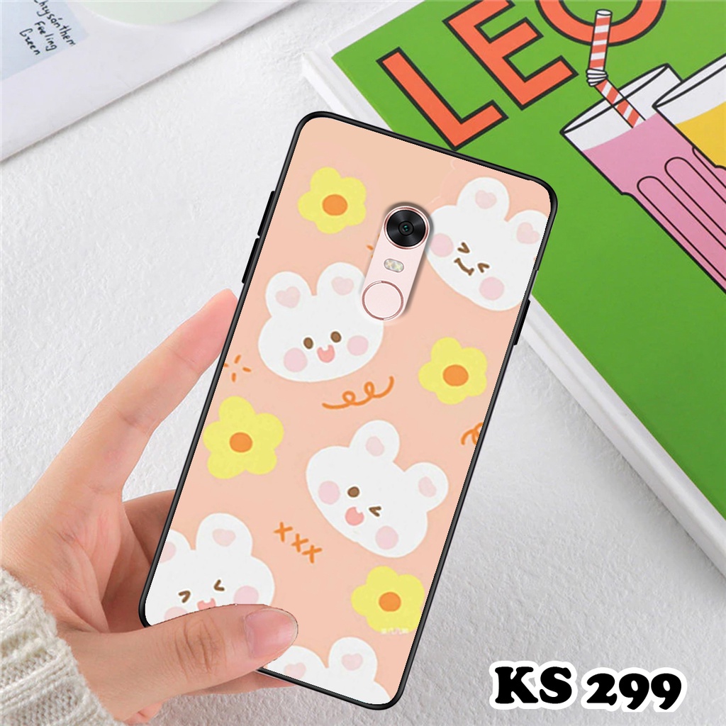 Ốp lưng Xiaomi Redmi 5 - Redmi 5A - Redmi 5X - Redmi 5 Plus - Ốp in hình gấu &amp; thỏ đang yêu - lưng nhám viền TPU cao cấp
