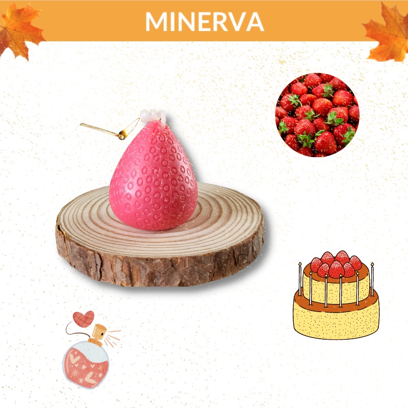 Nến thơm hình QUẢ DÂU size lớn MINERVA handmade phụ kiện trang trí , làm quà tặng