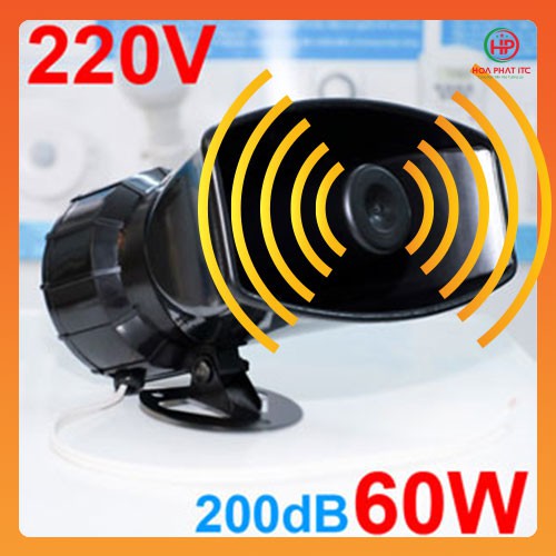 Còi hú báo động 220v 60w Komax KM-60WCS âm lượng 200dB