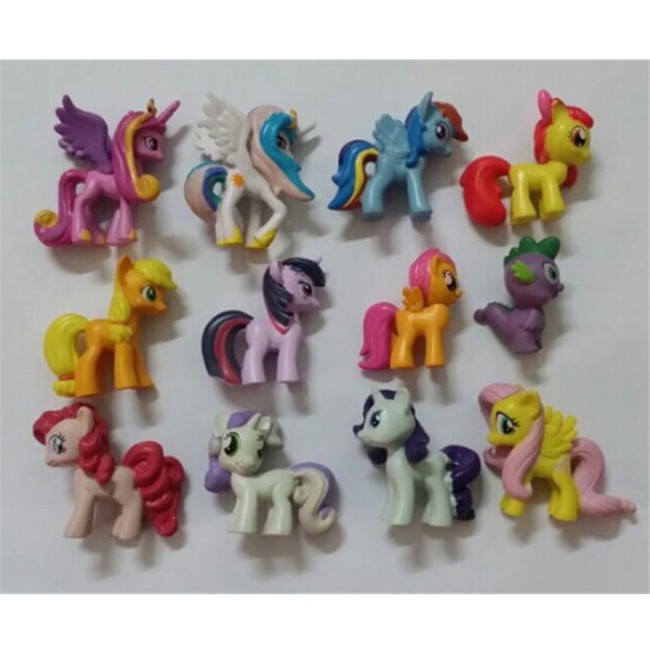 Win8Fong NEW My Little Pony Cake Toppers Cupcake 12 piece Set Toys Figurines