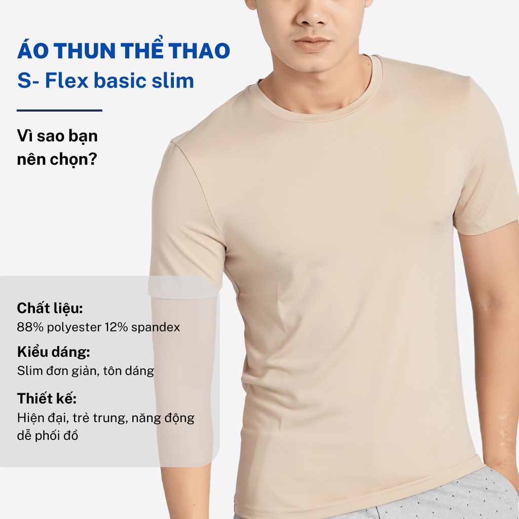 Áo thun ngắn cộc tay nam CIZA cao cấp cổ tròn vải cotton dáng Slim Fit size S M L XL CIZA ATNS21