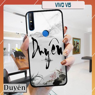 Ốp lưng kính 3D Vivo V15 - chữ thư pháp ý nghĩa