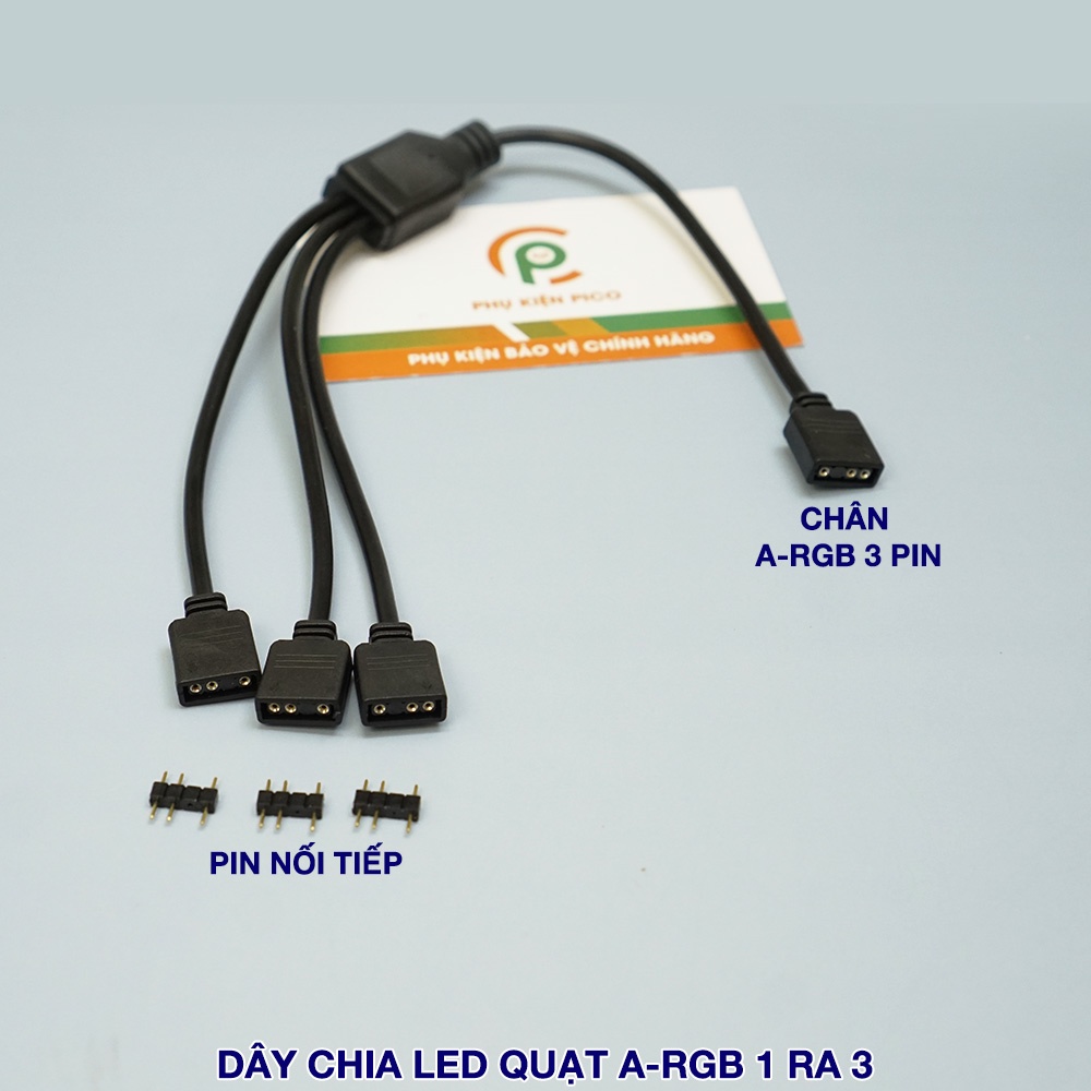 Dây chia cổng ARGB 3pin loại 1 ra 1, 3, 5 kèm jump 2 đầu đực tương ứng với đầu chia