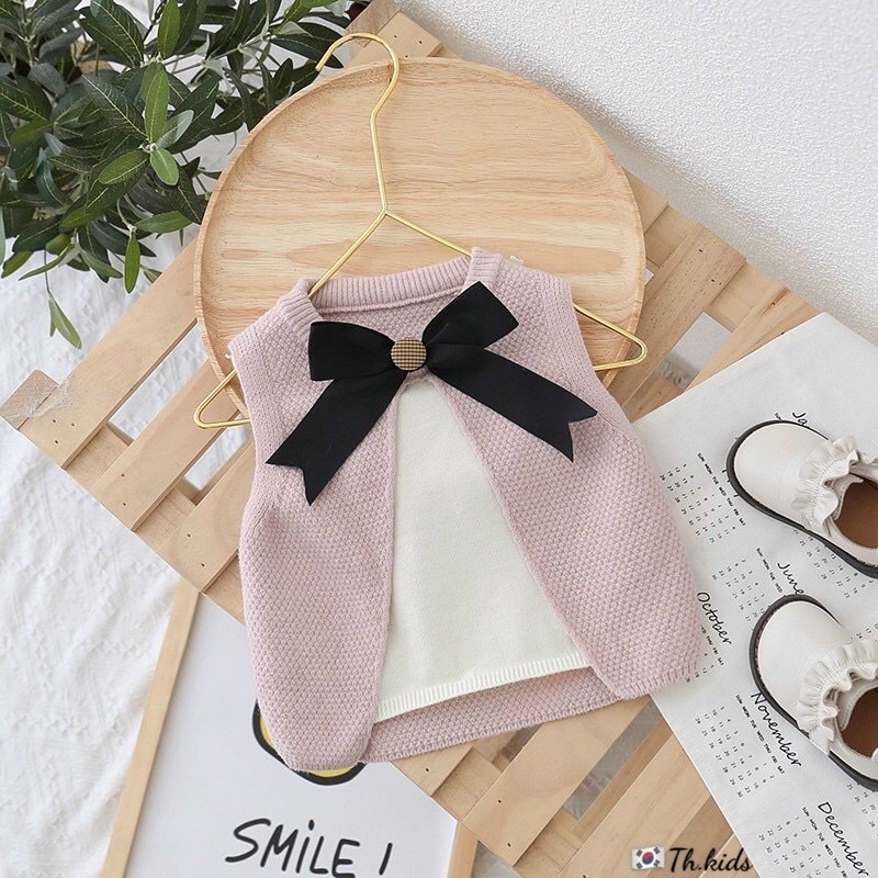 Áo Len HM tiểu thư chất mềm đẹp cho bé gái áo gi lê