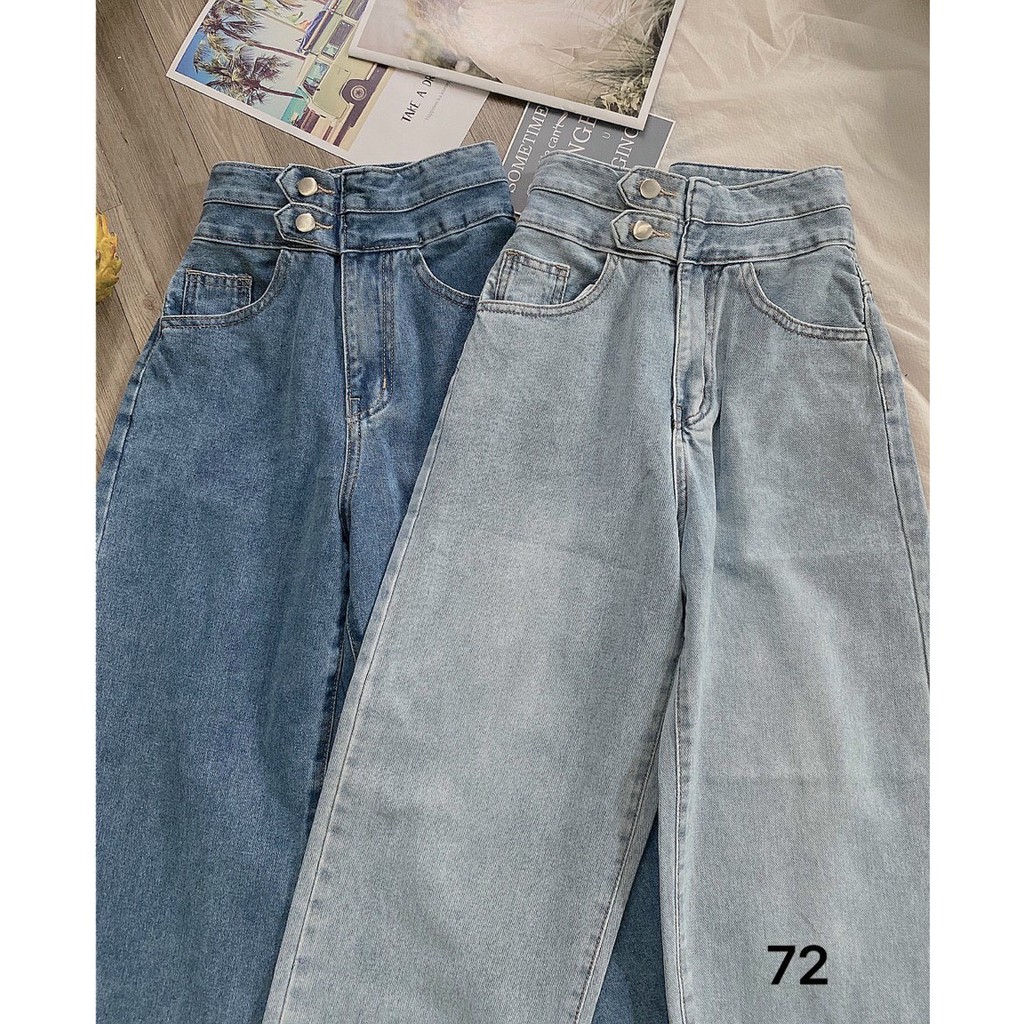 Quần Baggy Nữ Quần Baggy Jean Nữ Bigsize từ 40kg - 80kg Lưng Cao 2 Nút Quần Jean Nữ Size Đại Hàng VNXK MS72