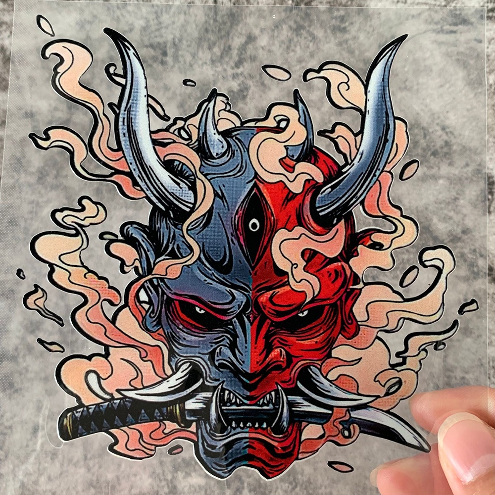 Miếng Dán Đề Can Phản Quang Chống Nước Hình Samurai Nhật Bản Cho Xe Hơi Xe Máy Xe Đạp