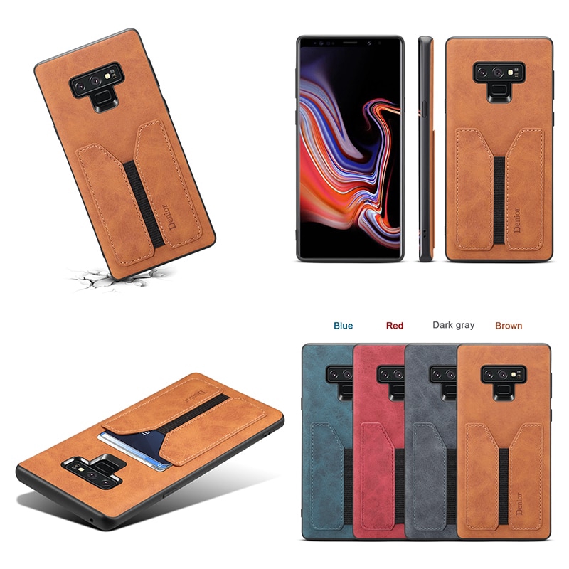 ốp Samsung galaxy Note 9 V Style Back Vintage Leather Soft Case, Note9 Leather Ultra thin Cover & Card slot adjust