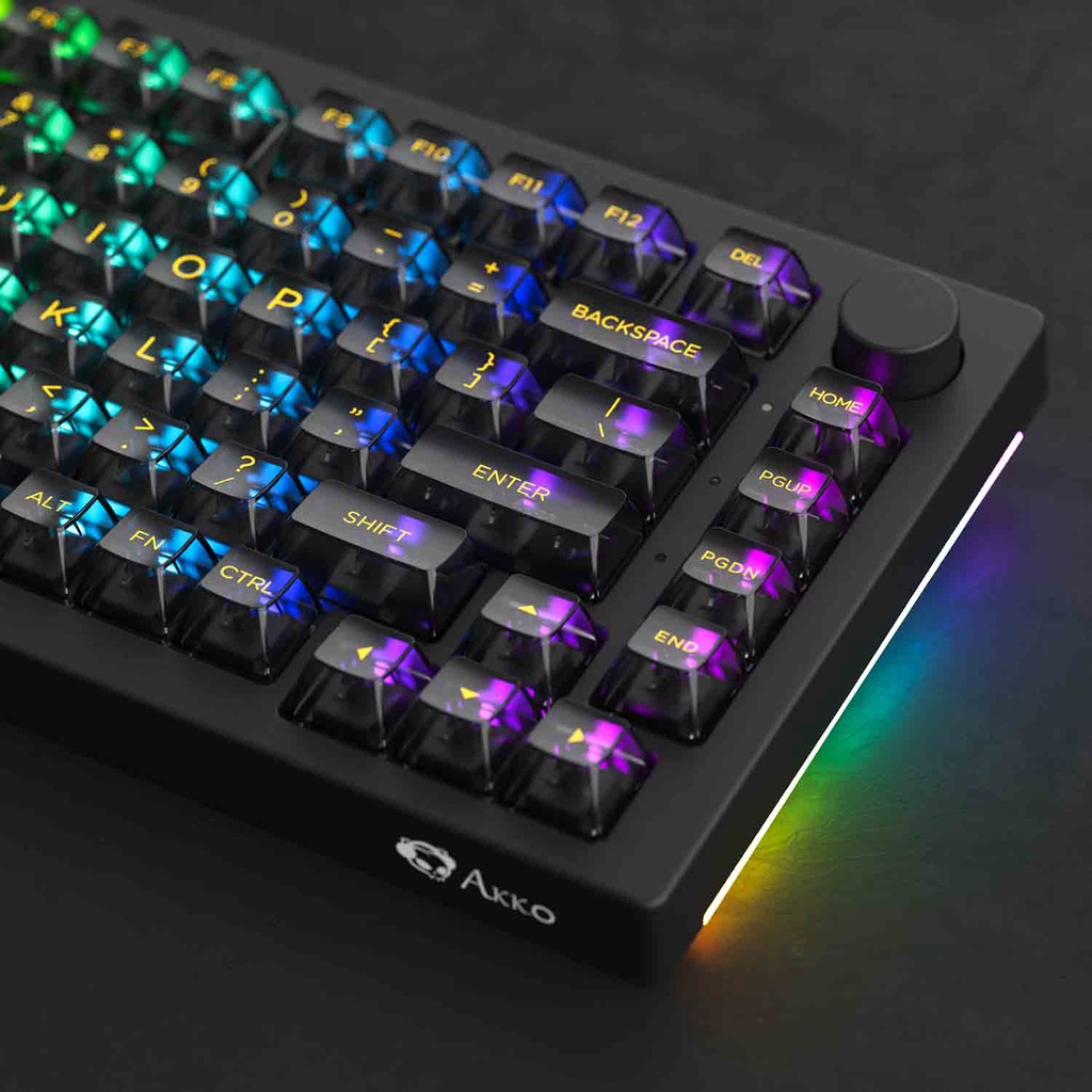 [Mã ELHAMS5 giảm 6% đơn 300K] Bộ Keycap bàn phím cơ AKKO Black (PC / ASA-Clear profile / 155 nút)