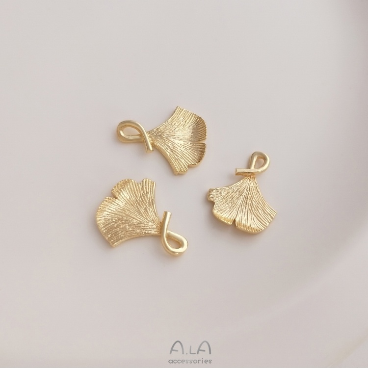 Mặt Dây Chuyền Hình Lá Bạch Quả 14K Màu Sắc Dễ Thương diy