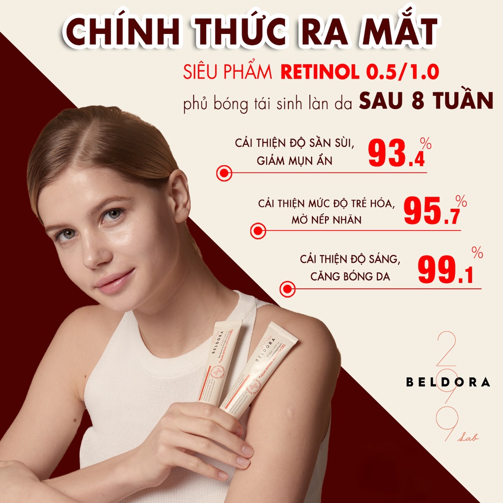 Kem dưỡng Retinol Beldora 299 Prime trẻ hóa da 0.5% 35ml