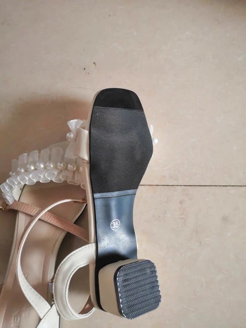 Cao gót sandal quai nhún ngọc 5p hở gót CG-0509