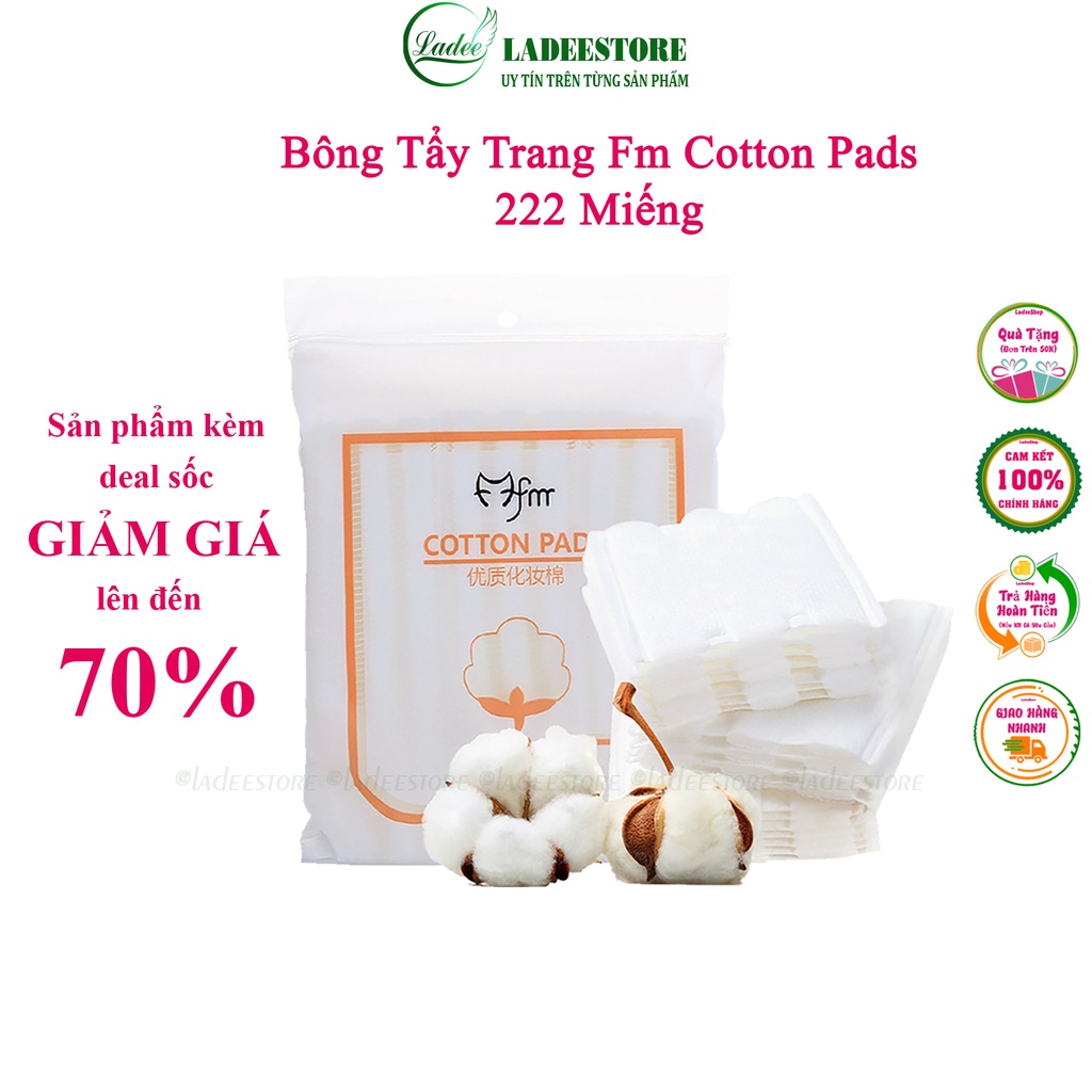 Bông Tẩy Trang 3 Lớp, Cotton Pads 222 Miếng Tẩy Trang Làm Sạch Da