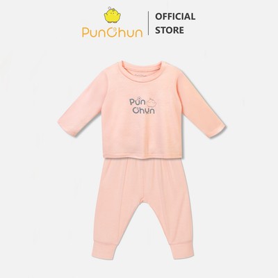 Bộ quần áo dài bé gái Punchun hồng cam