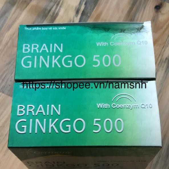 BRAIN Ginkgo 500 Giúp hoạt huyết, tăng cường lưu thông máu hộp 100 viên chính hãng