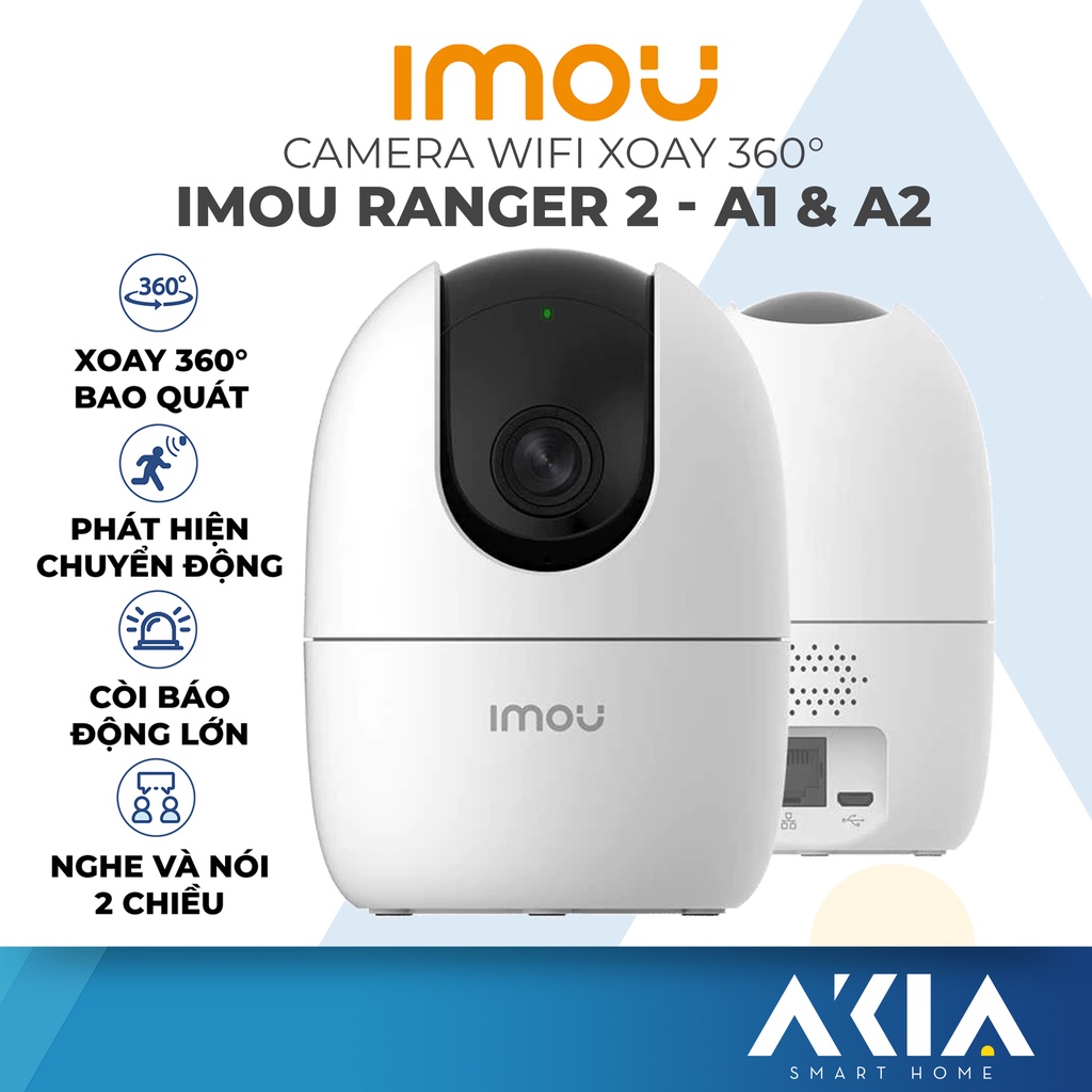 Camera imou ranger 2 phiên bản A1/A2 a22ep, cam wifi xoay 360, theo dõi chuyển động, bảo hành 2 năm