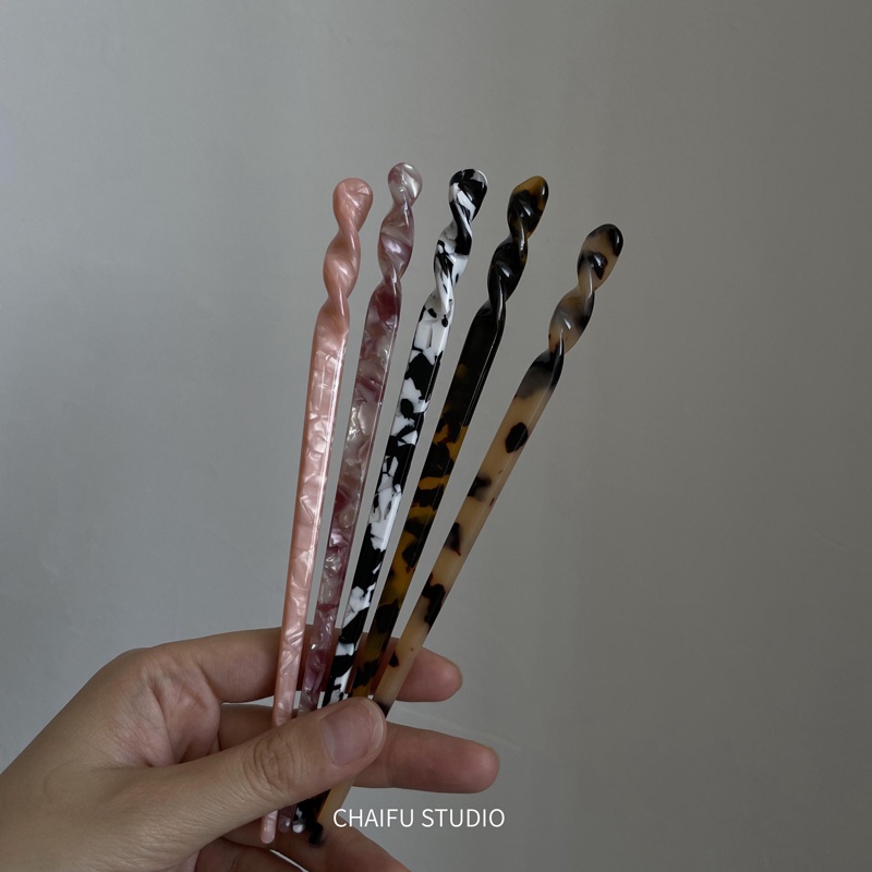 Kẹp Tóc Một Cánh Màu Hổ Phách 19A1510 Phong Cách Hàn Quốc Đơn Giản Dễ Phối Đồ