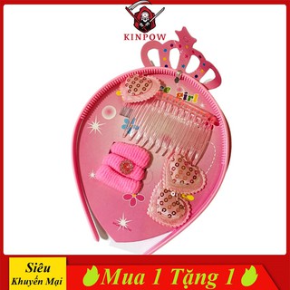 Đồ chơi trang điểm búp bê kinpow bộ trang trí tóc màu hồng xinh xắn