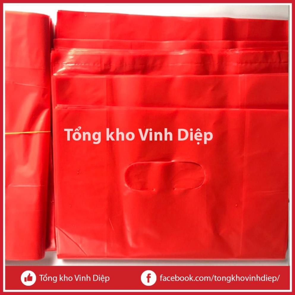 1kg túi nilon HD đỏ đựng hàng chất dày dùng làm túi đựng đồ, đựng quà biếu - 3 size