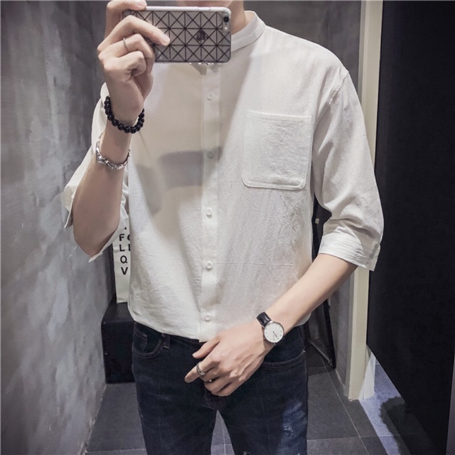 Sơ mi cổ tàu Nam