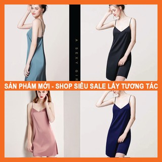 Váy ngủ 2 dây Madela lụa Hàn Cao Cấp, váy ngủ lụa hai dây sexy gợi cảm