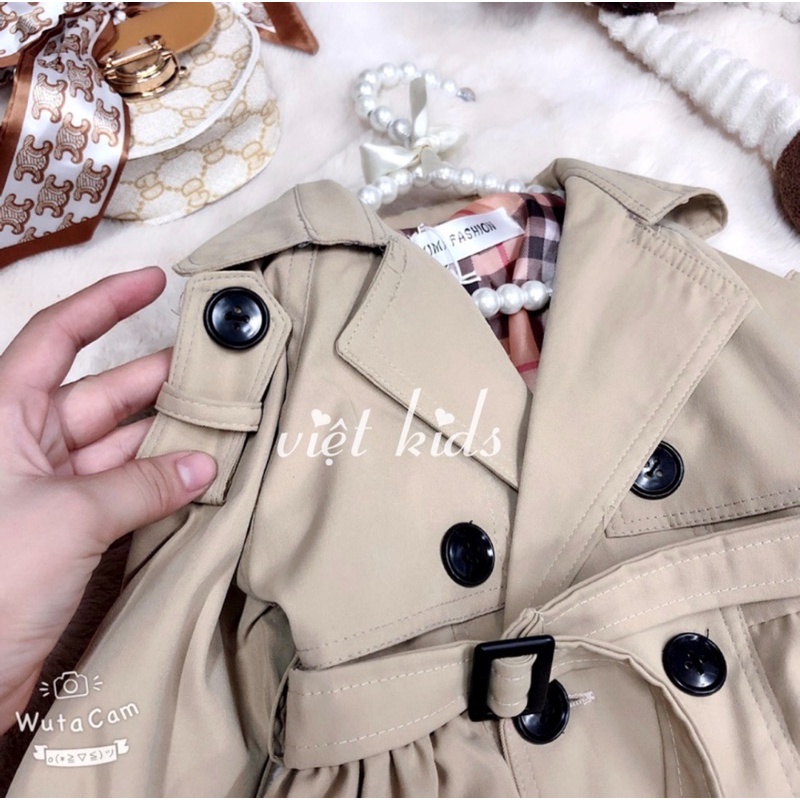 Áo Khoác Măng tô Kaki Cho Bé Gái Size Nhỡ