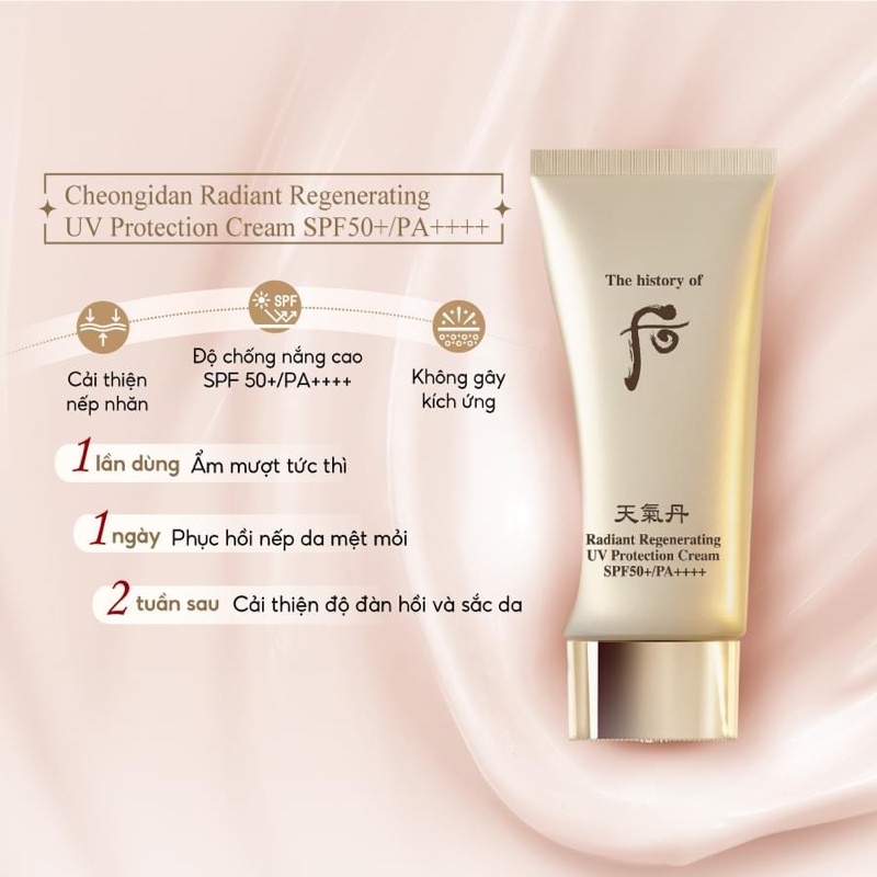 Gói kem chống nắng Whoo tái sinh Radiant Regenerating UV Protection Cream
