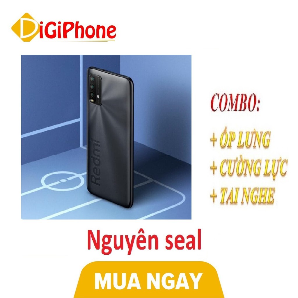 Combo Điện thoại Xiaomi Redmi Note 9 4/128 China Version Chip Snap Dragon 662 LTE + Ốp lưng + Tai nghe + Cường lực