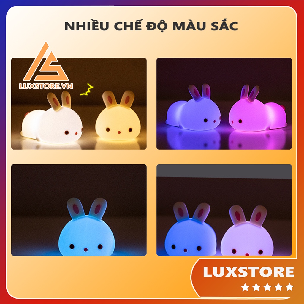 ĐÈN NGỦ SILICON THỎ CON CUTE ĐỂ BÀN TRANG TRÍ DECOR – LUXSTORE
